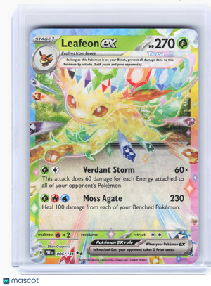 2025 Pokemon—Leafeon ex #6 Prismatic Evolutions—Double Rare Holo