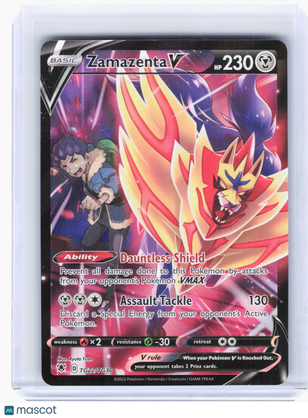 2022 Pokemon—Zamazenta V #TG22 Astral Radiance Trainer Gallery—Ultra Rare Holo