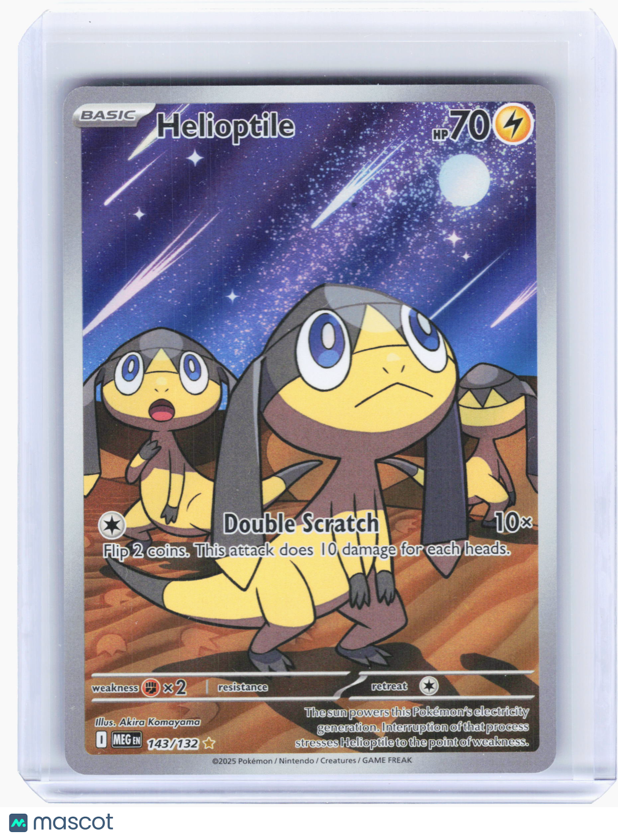 2025 Pokemon—Helioptile #143 Mega Evolution—Illustration Rare Holo