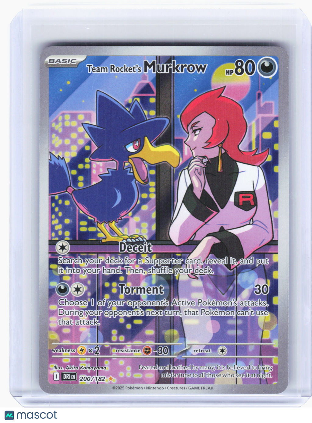 2025 Pokemon—Team Rocket's Murkrow #200 Destined Rivals—IR Holo [LP]