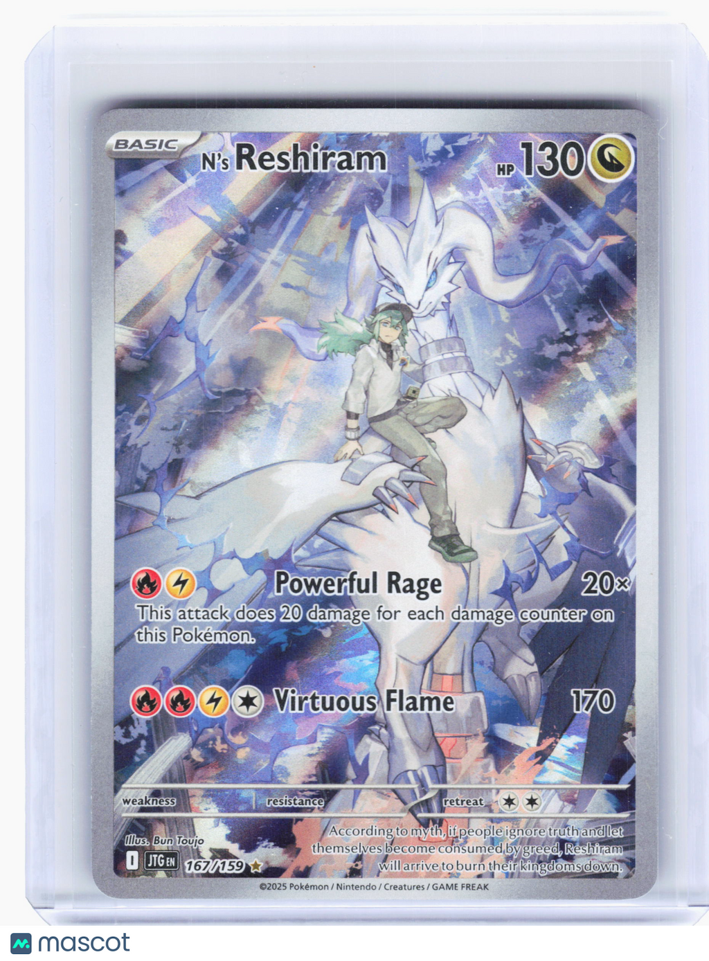 2025 Pokemon—N's Reshiram #167 Journey Together—Illustration Rare Holo [LP]
