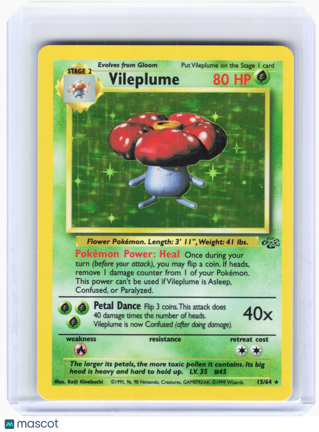 1999 Pokemon—Vileplume #15 Jungle—Holo Rare Holo [Moderately Played]