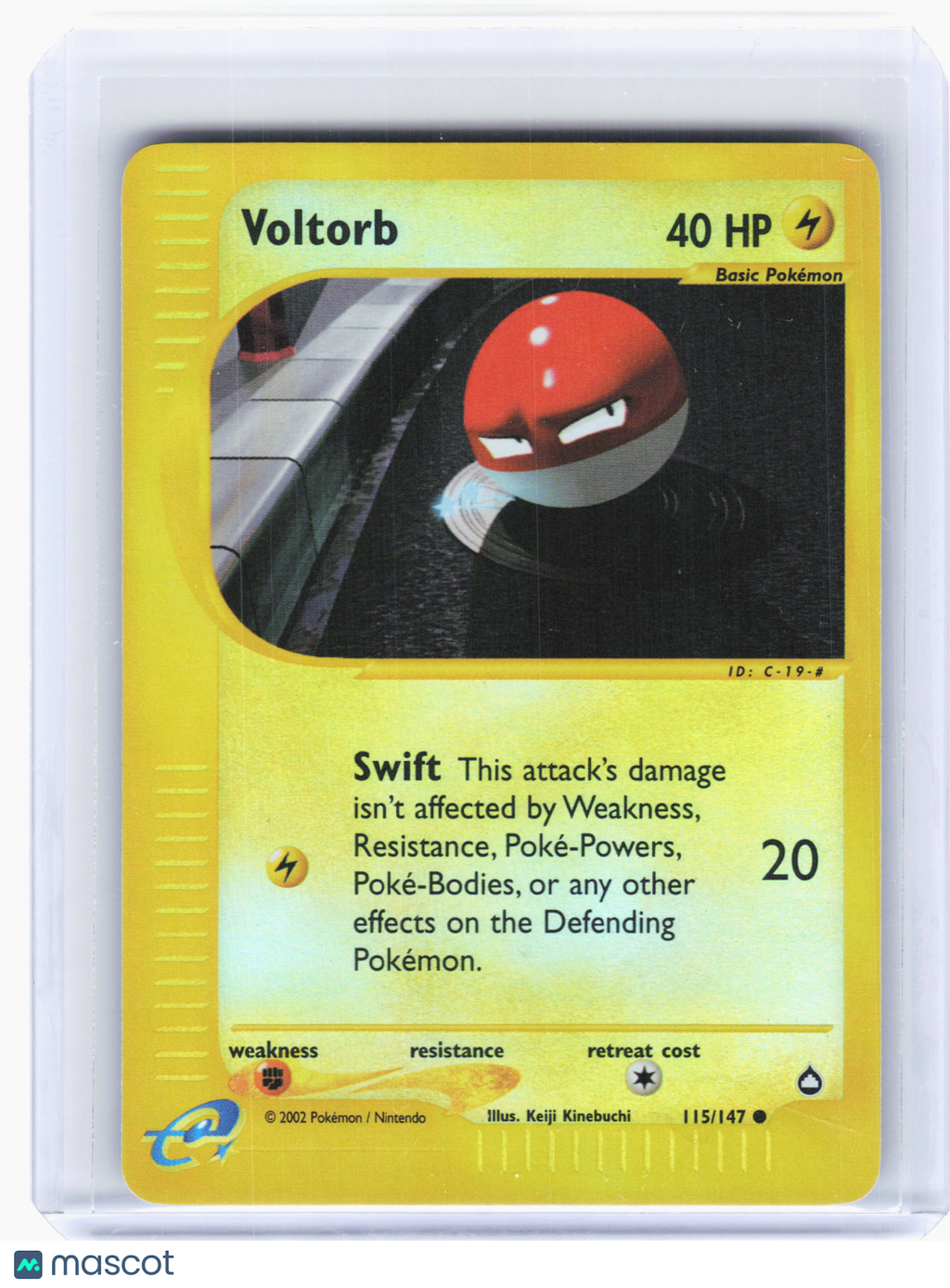 2002 Pokemon—Voltorb #115 Aquapolis—Common Reverse Holo [Moderately Played]