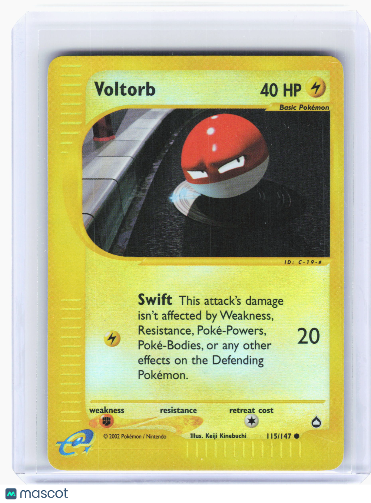 2002 Pokemon—Voltorb #115 Aquapolis—Common Reverse Holo [Moderately Played]