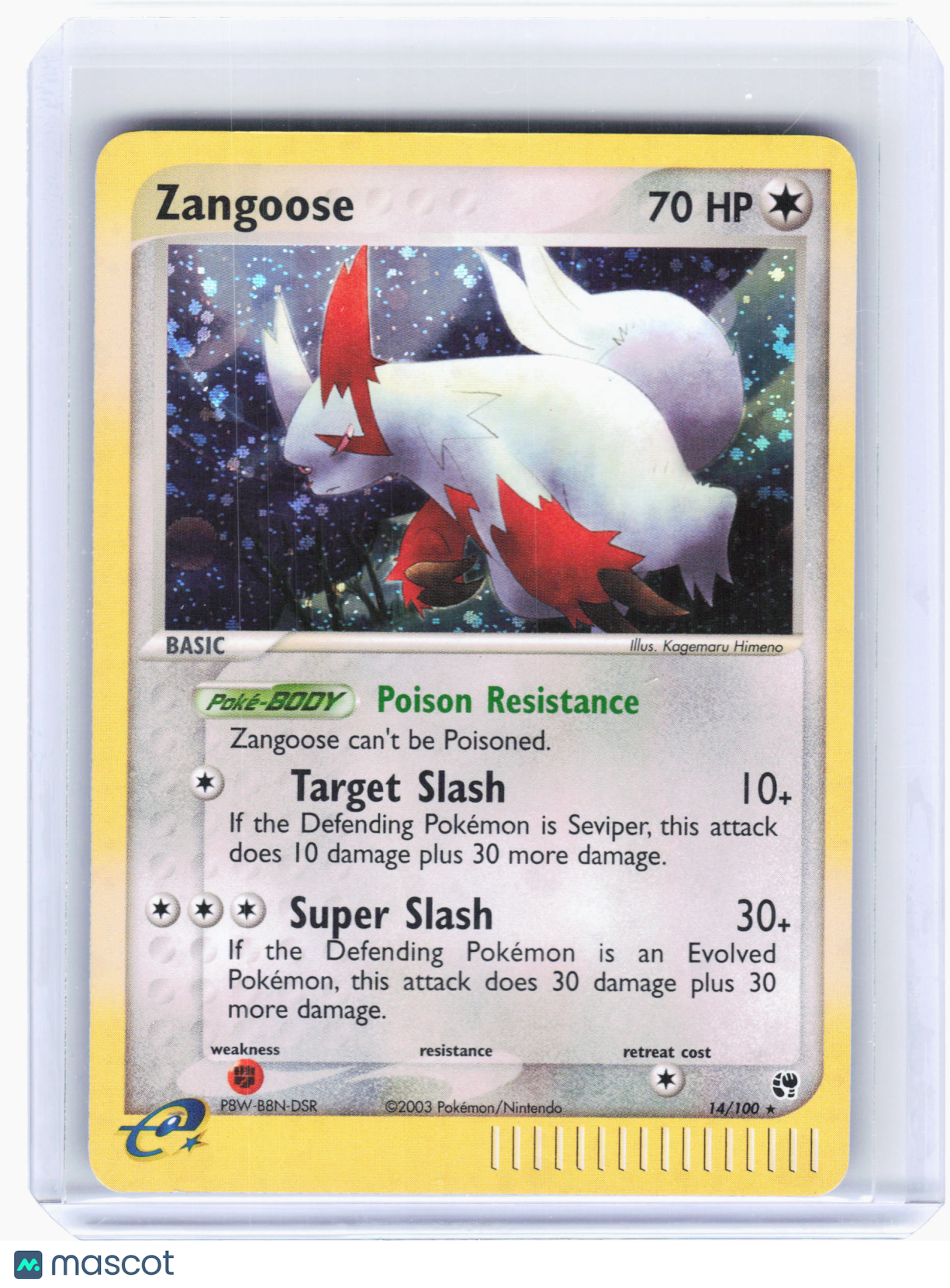2003 Pokemon—Zangoose #14 EX Sandstorm—Holo Rare Holo [Moderately Played]