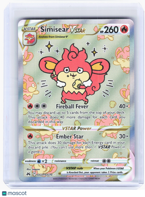 2023 Pokemon—Simisear VSTAR #GG37 Crown Zenith: Galarian Gallery—Ultra Rare Holo