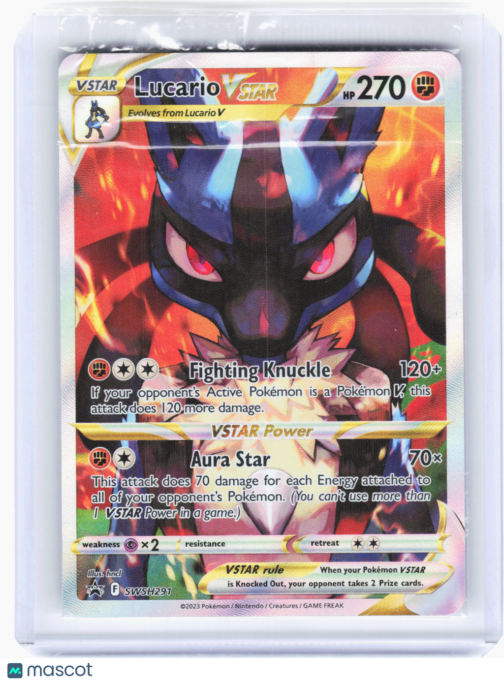 2023 Pokemon—Lucario VSTAR #291 Sword & Shield—Black Star Promo Holo (Sealed)