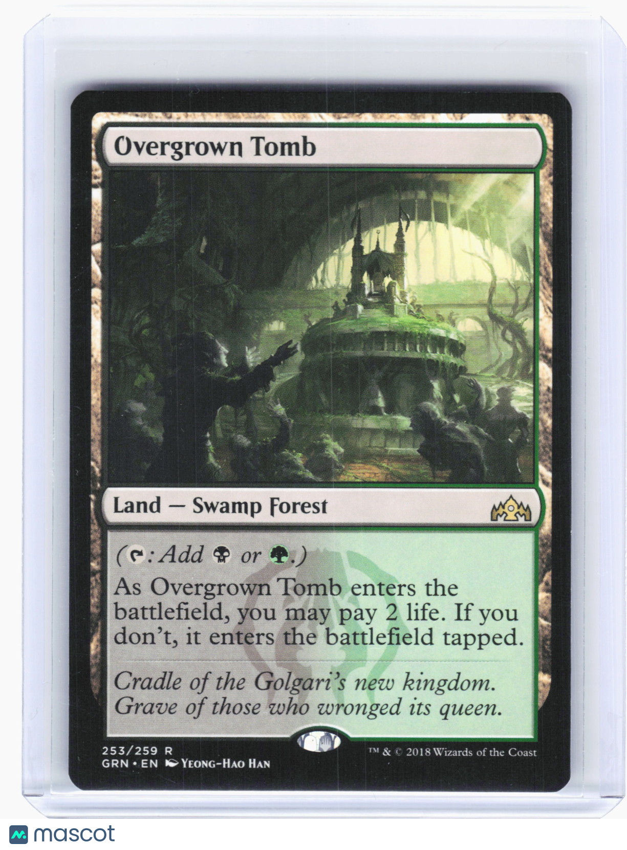 2018 Magic: The Gathering—Overgrown Tomb #253 Guilds of Ravnica—Rare Nonfoil