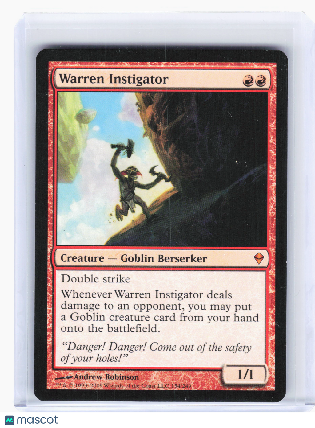 2009 Magic: The Gathering—Warren Instigator #154 Zendikar—Mythic Nonfoil [MP]