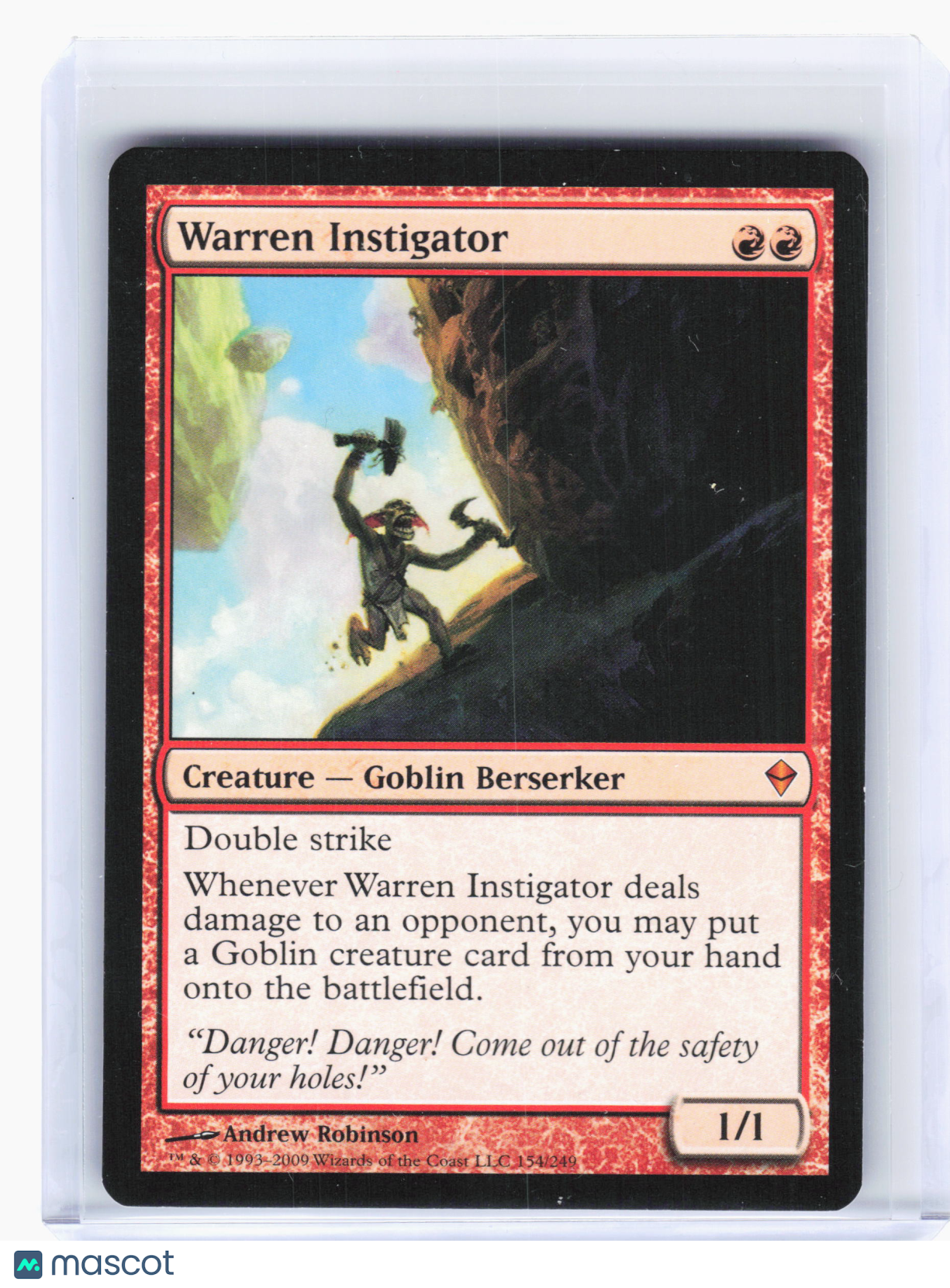 2009 Magic: The Gathering—Warren Instigator #154 Zendikar—Mythic Nonfoil [MP]