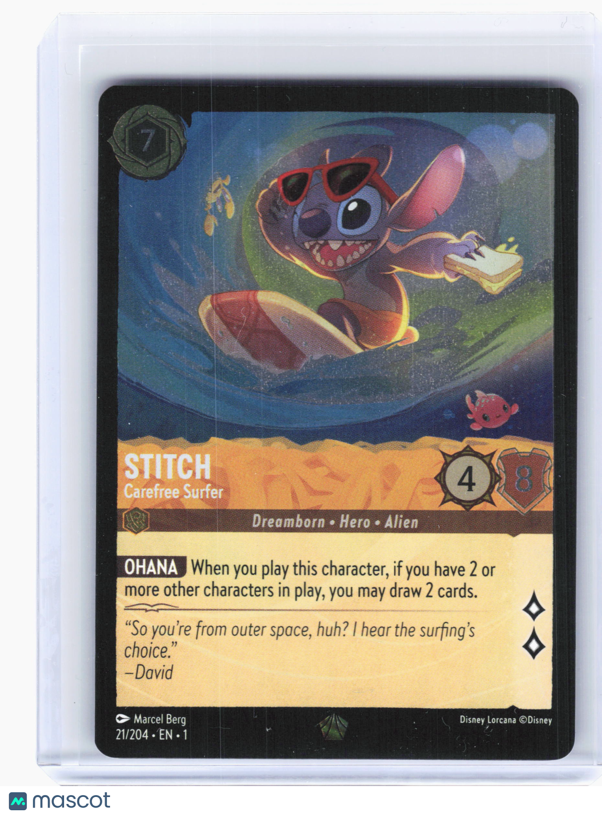 2023 Disney Lorcana—Stitch #21/204 The First Chapter—Legendary Cold Foil