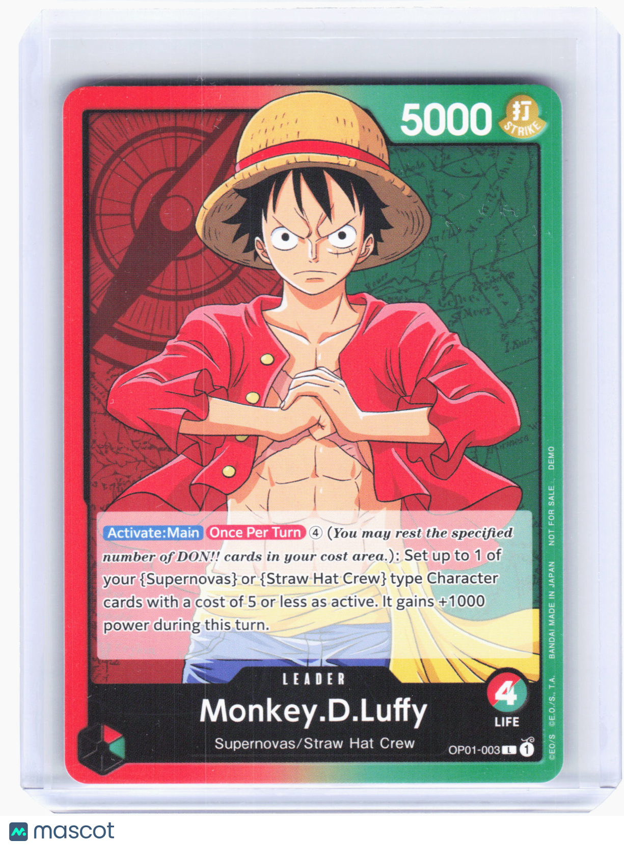 2022 Monkey.D.Luffy #OP01-003 Demo Deck Cards—Leader Non-Foil (Demo Deck)