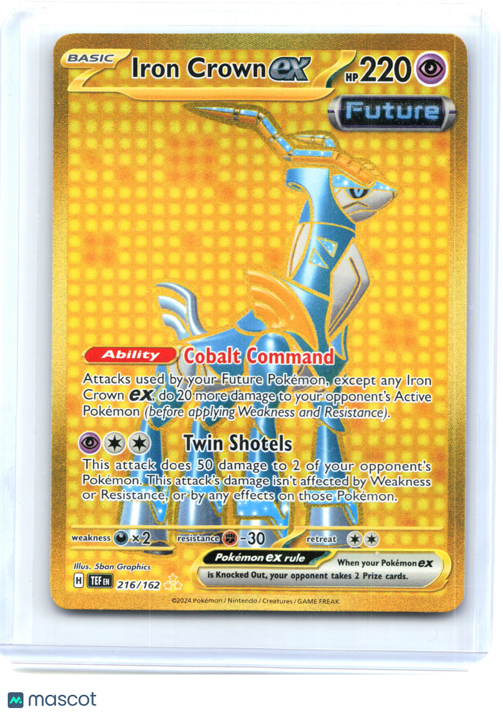 2024 Pokemon—Iron Crown ex #216/162 Temporal Forces—Hyper Rare Holo [LP]