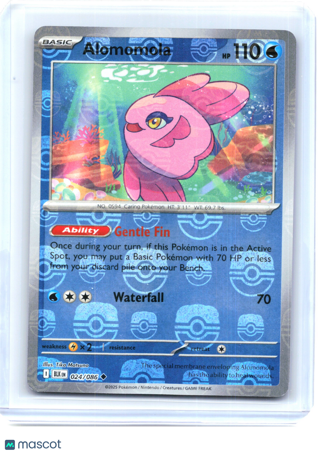 2025 Pokemon—Alomomola #24/86 Scarlet & Violet Black Bolt—Uncommon (Master Ball)