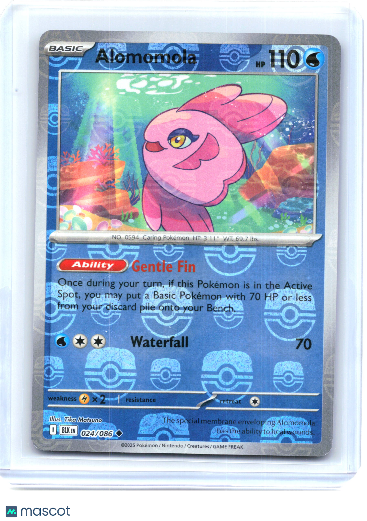 2025 Pokemon—Alomomola #24/86 Scarlet & Violet Black Bolt—Uncommon (Master Ball)