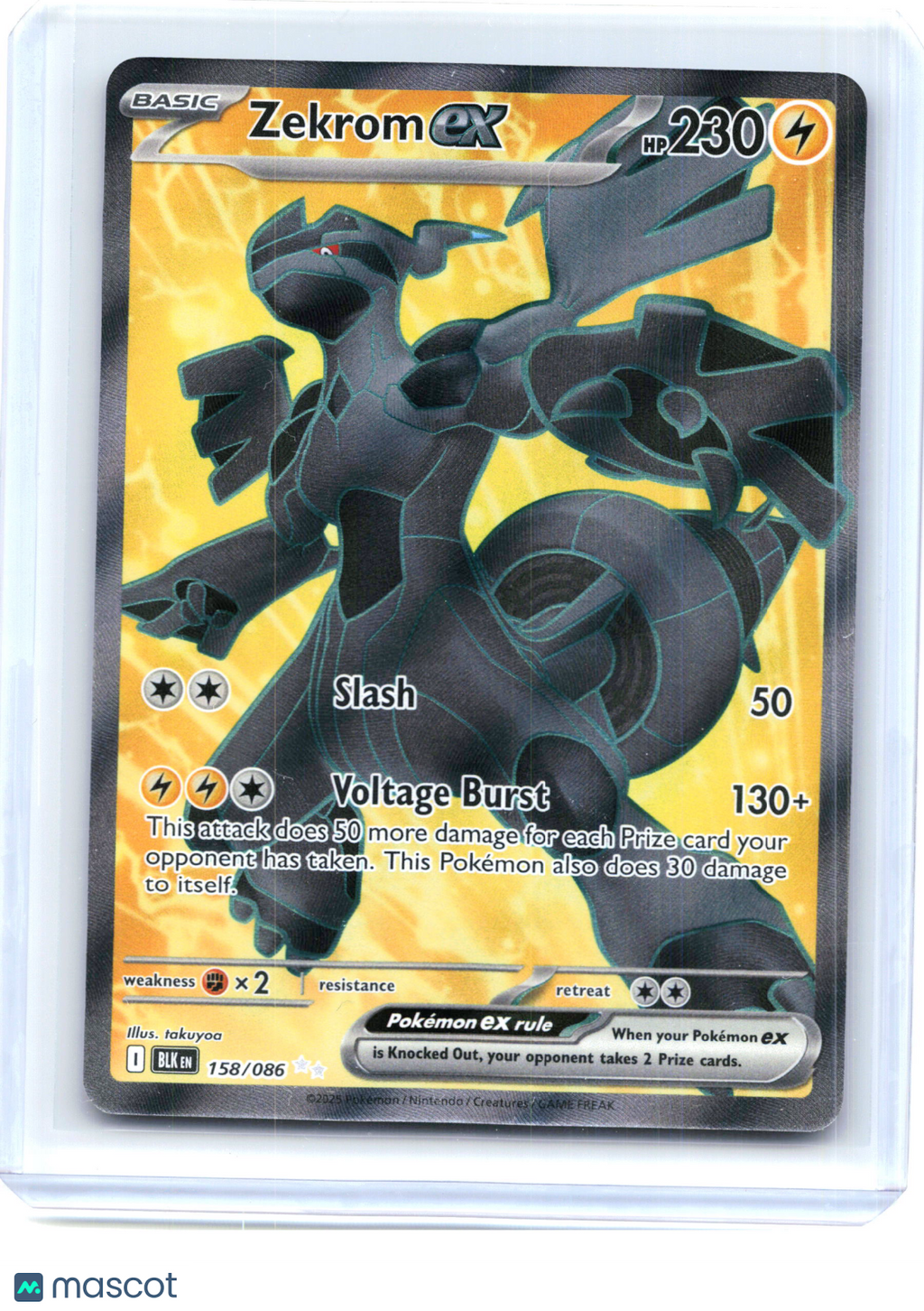2025 Pokemon—Zekrom ex #158/86 Black Bolt—Ultra Rare Holo