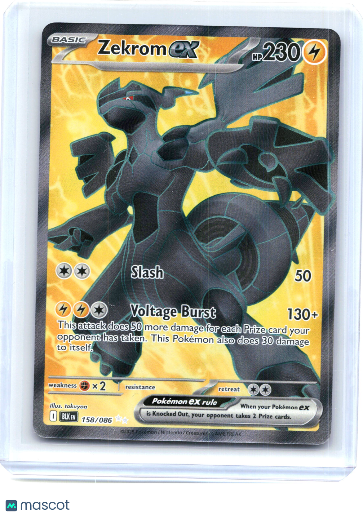 2025 Pokemon—Zekrom ex #158/86 Black Bolt—Ultra Rare Holo