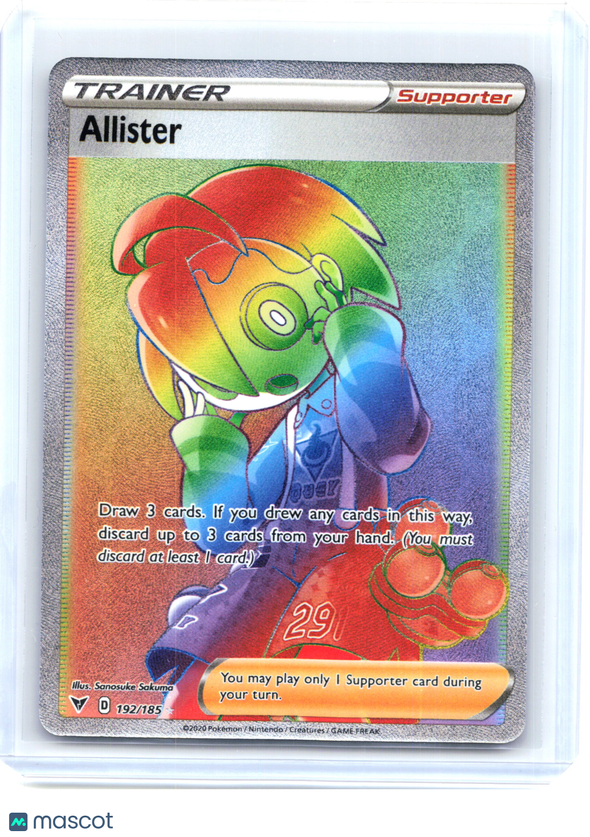 2020 Pokemon—Allister #192/185 Vivid Voltage—Secret Rare Holo