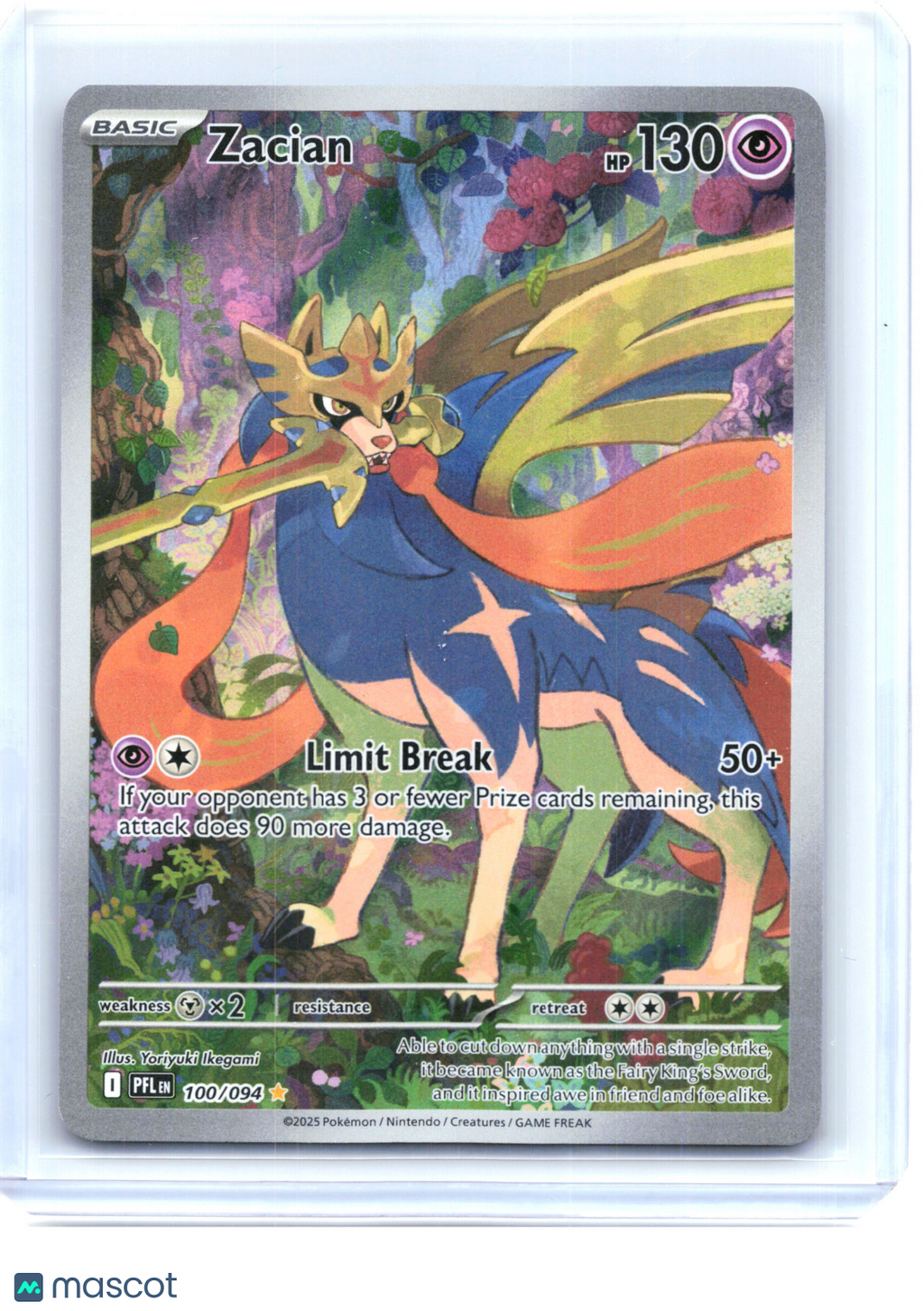 2025 Pokemon—Zacian #100/94 Phantasmal Flames—Illustration Rare Holo [LP]
