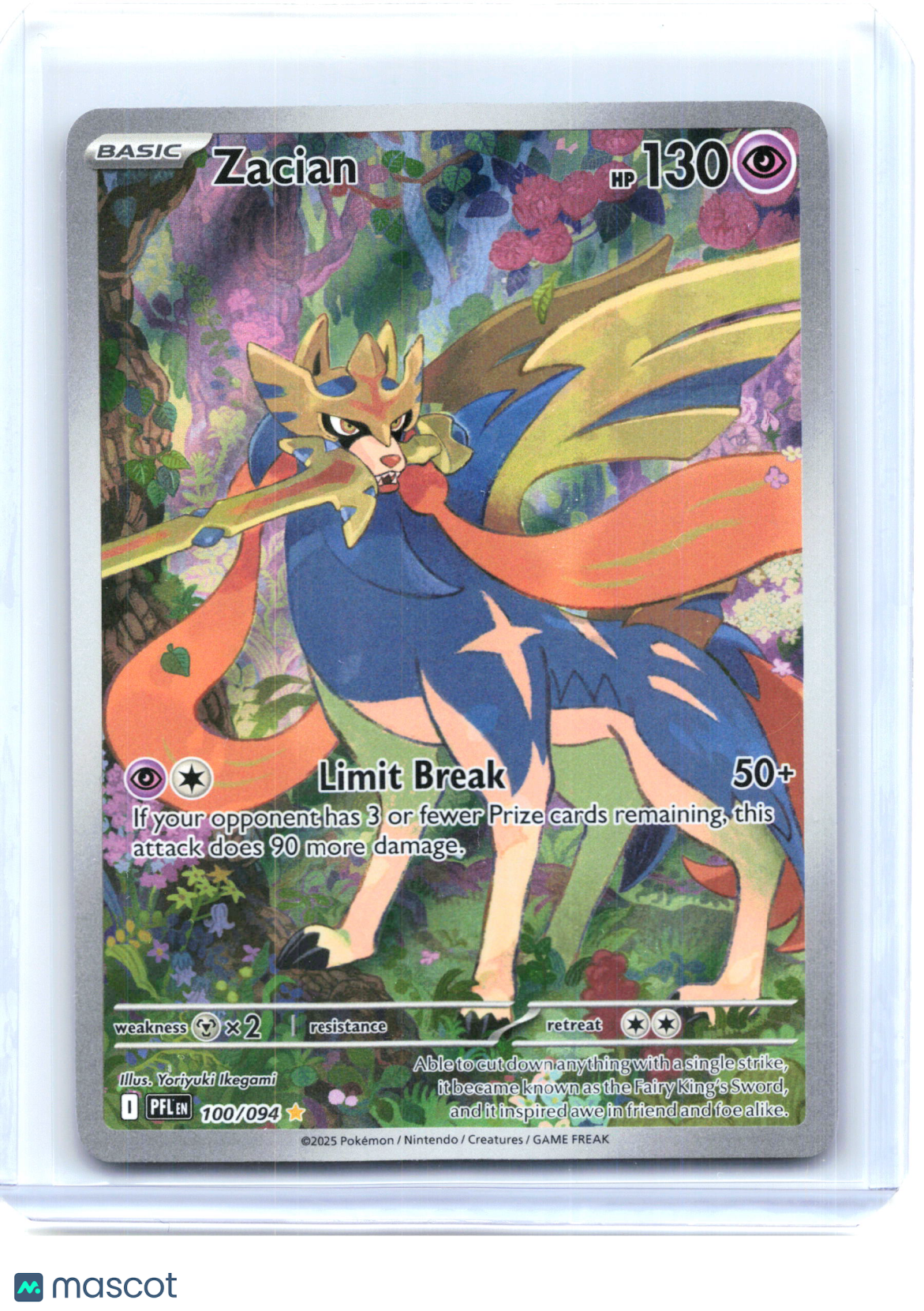 2025 Pokemon—Zacian #100/094 Phantasmal Flames—Illustration Rare Holo [LP]