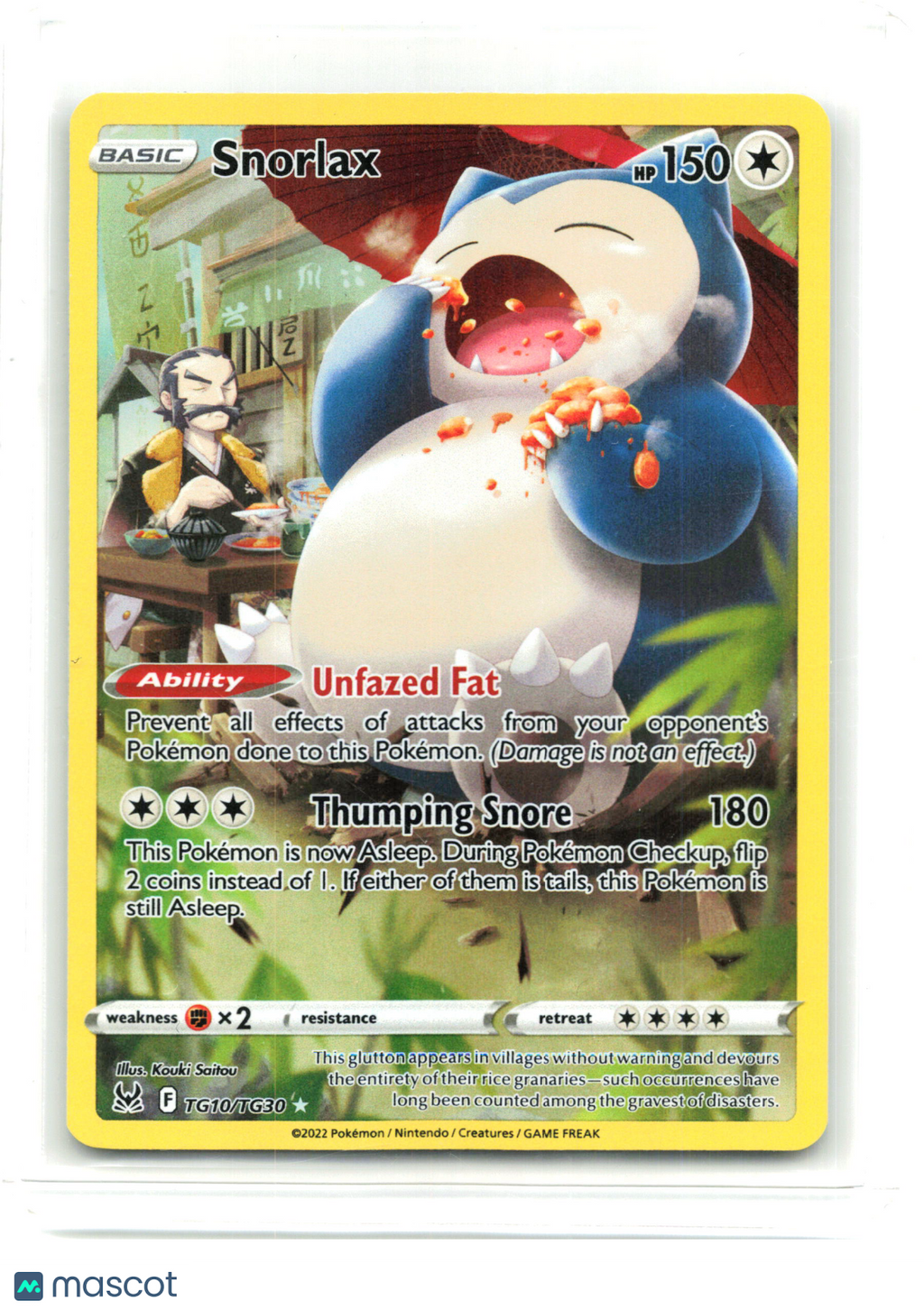 2022 Pokemon—Snorlax #TG10/TG30 Lost Origin Trainer Gallery—Ultra Rare Holo