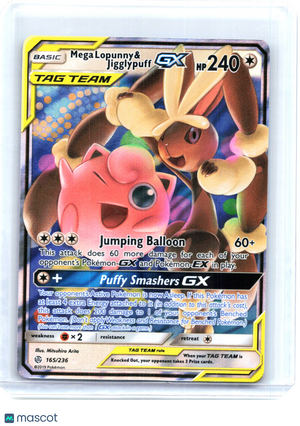 2019 Pokemon—Mega Lopunny & Jigglypuff GX 165/236 Cosmic Eclipse—Ultra Rare Holo