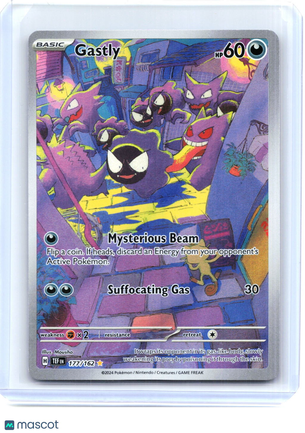 2024 Pokemon—Gastly #177/162 Temporal Forces—Illustration Rare Holo