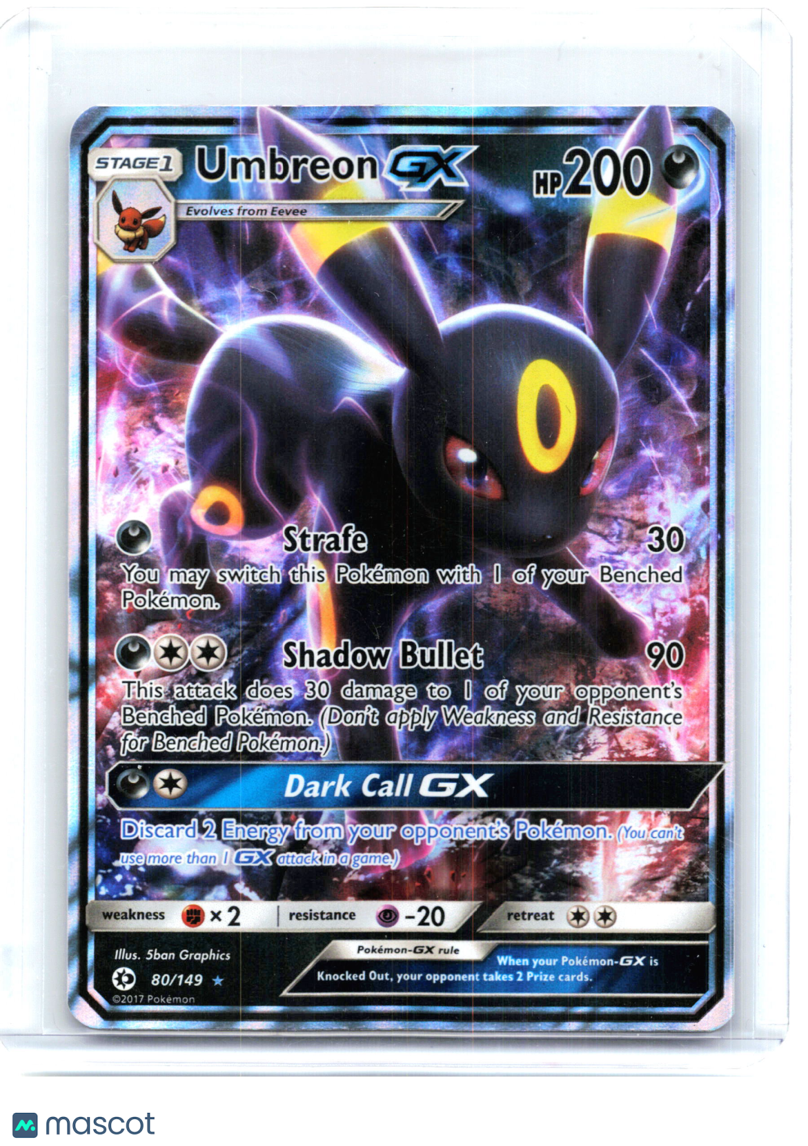 2017 Pokemon—Umbreon GX #80/149 SM Base Set—Ultra Rare Holo