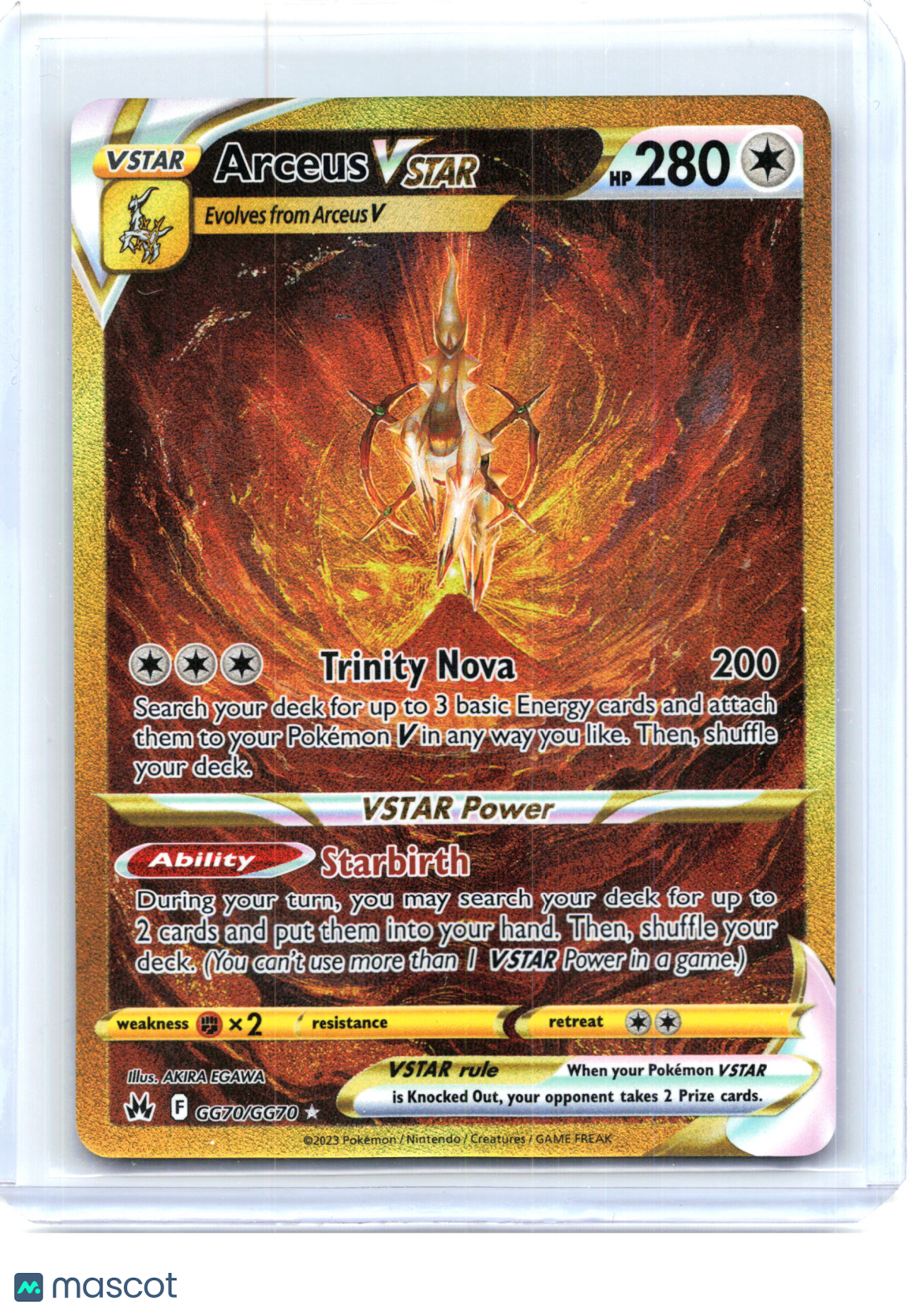 2023 Pokemon—Arceus VSTAR #GG70/GG70 Crown Zenith: Galarian Gallery—Secret Rare