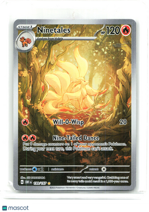 2023 Pokemon—Ninetales #199/197 Obsidian Flames—Illustration Rare Holo