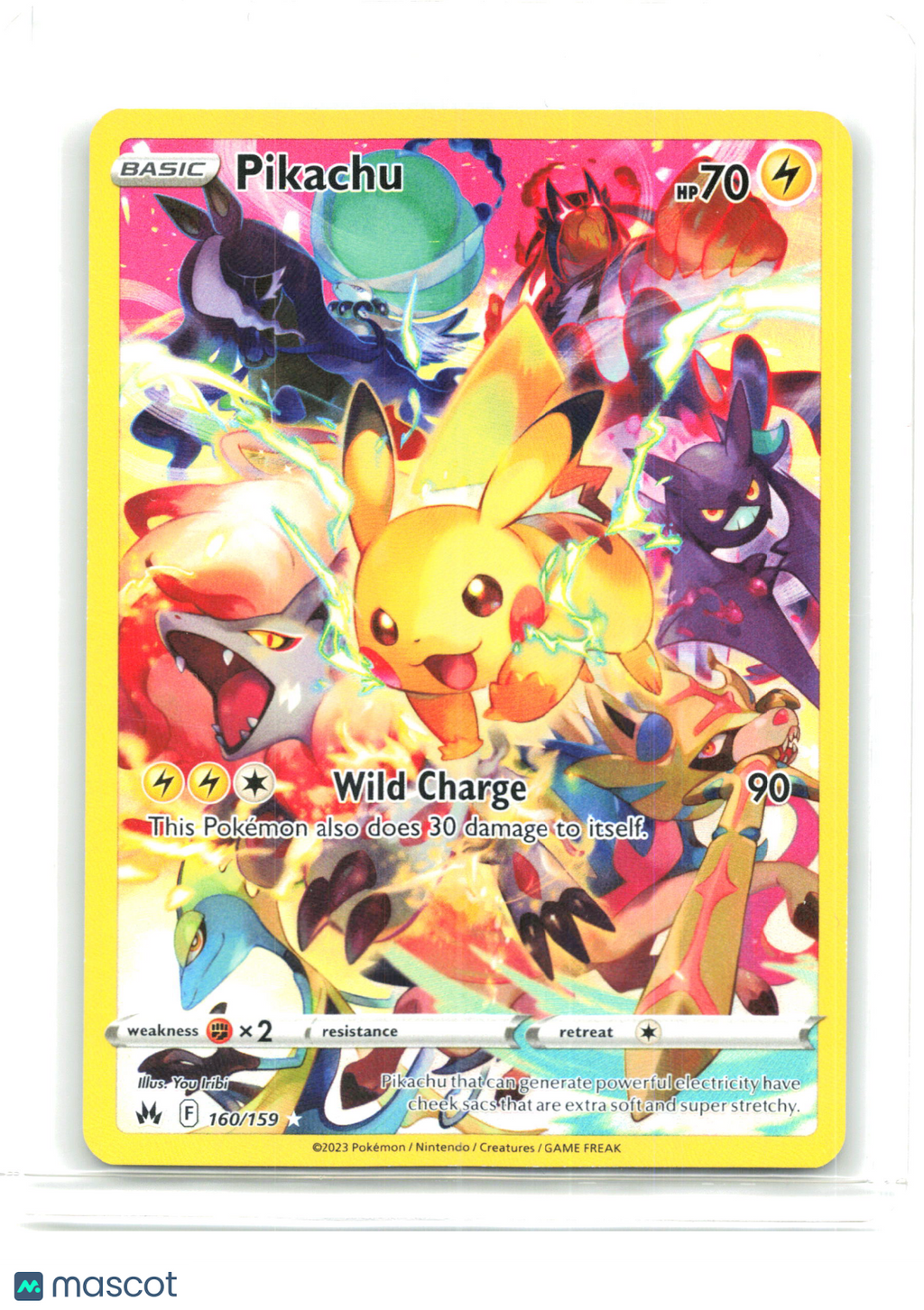 2023 Pokemon—Pikachu #160/159 Crown Zenith—Secret Rare Holo