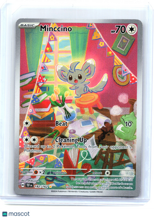 2024 Pokemon—Minccino #182/162 Temporal Forces—Illustration Rare Holo