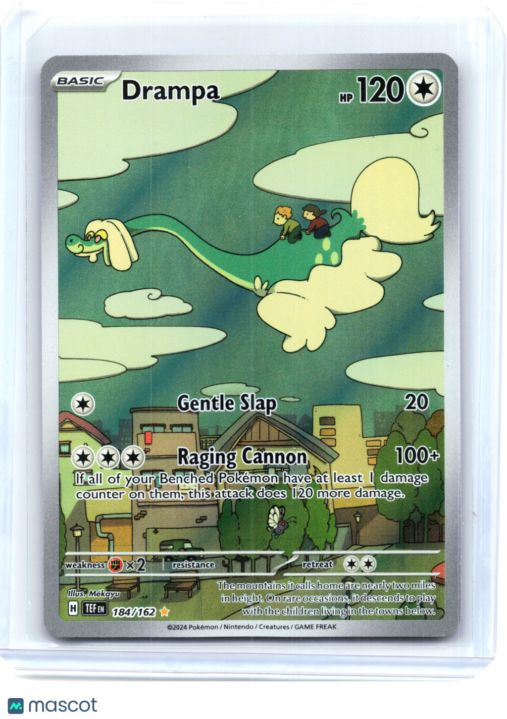2024 Pokemon—Drampa #184/162 Temporal Forces—Illustration Rare Holo