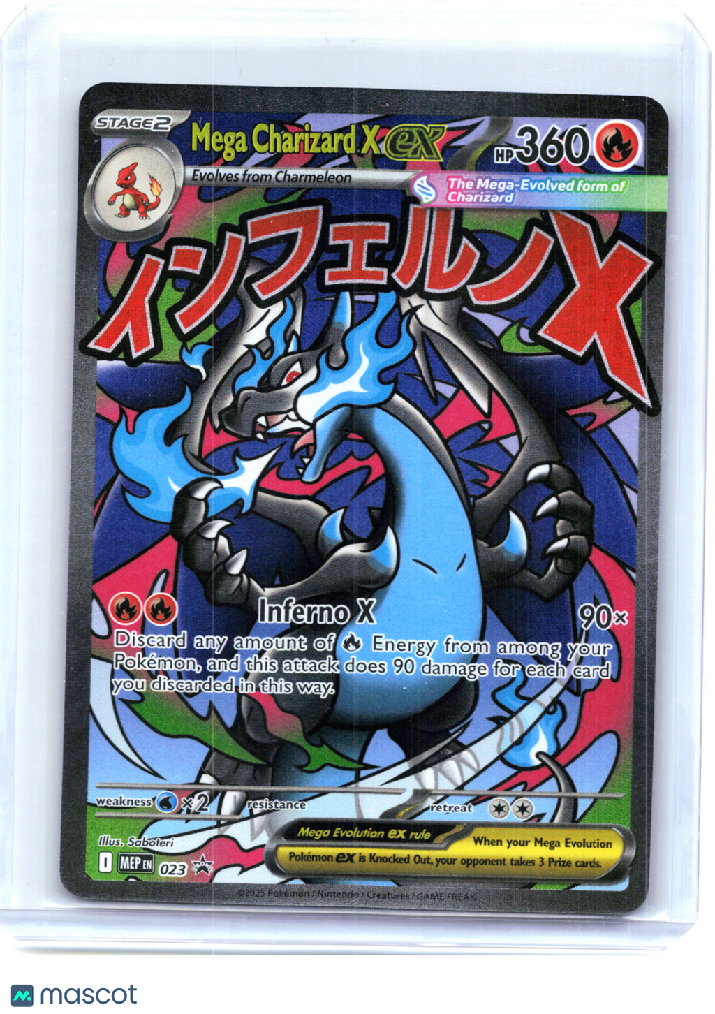 2025 Pokemon—Mega Charizard X ex #023 Mega Evolution Promo—Black Star Promo Holo