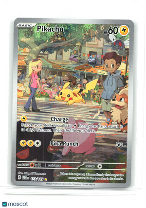 2023 Pokemon—Pikachu #173/165 Scarlet & Violet 151—Illustration Rare Holo
