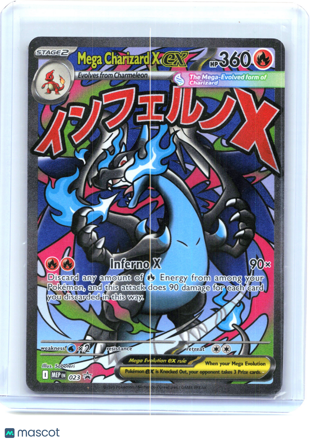 2025 Pokemon—Mega Charizard X ex #023 Mega Evolution Promo—Black Star Promo Holo