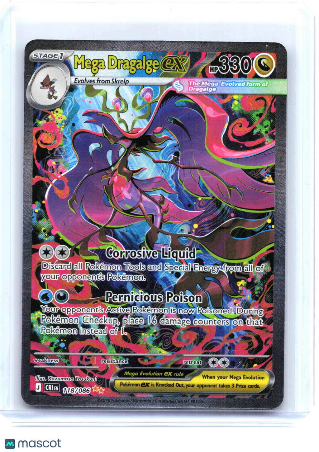 2026 Mega Dragalge EX #118/086 Chaos Rising—Special Illustration Rare Etched