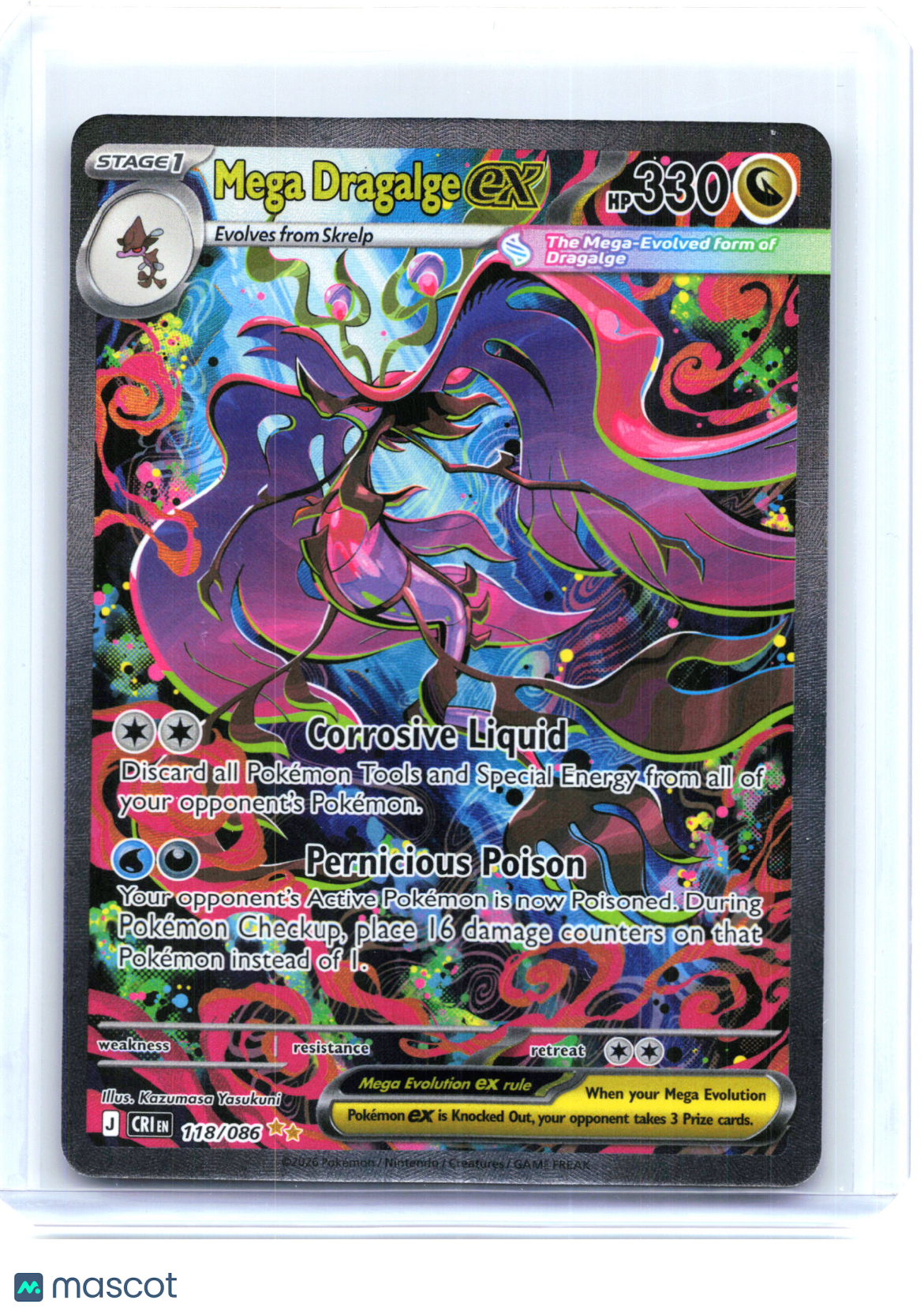 2026 Mega Dragalge EX #118/086 Chaos Rising—Special Illustration Rare Etched