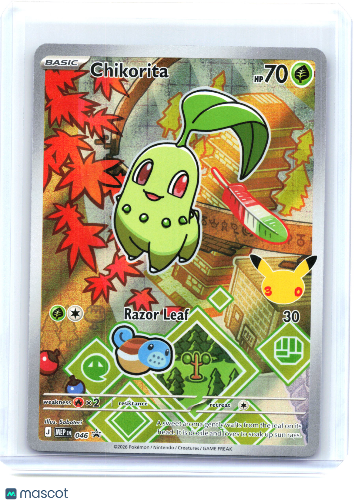 2025 Pokemon—Chikorita #046 Mega Evolution Promo—Black Star Promo Holo