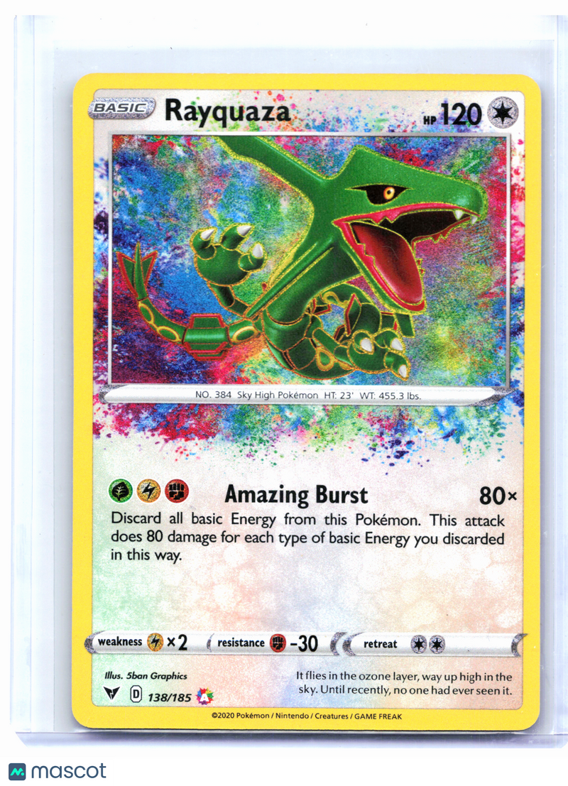 2020 Pokemon—Rayquaza #138/185 Vivid Voltage—Amazing Rare Holo