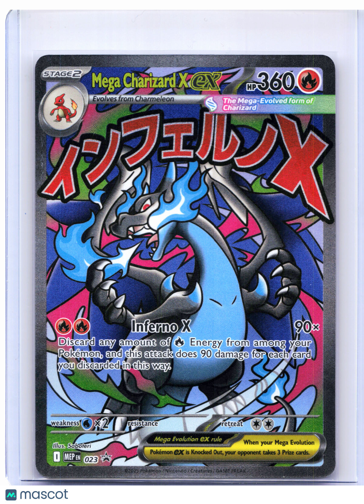 2025 Pokemon—Mega Charizard X ex #023 Mega Evolution Promo—Black Star Promo Holo