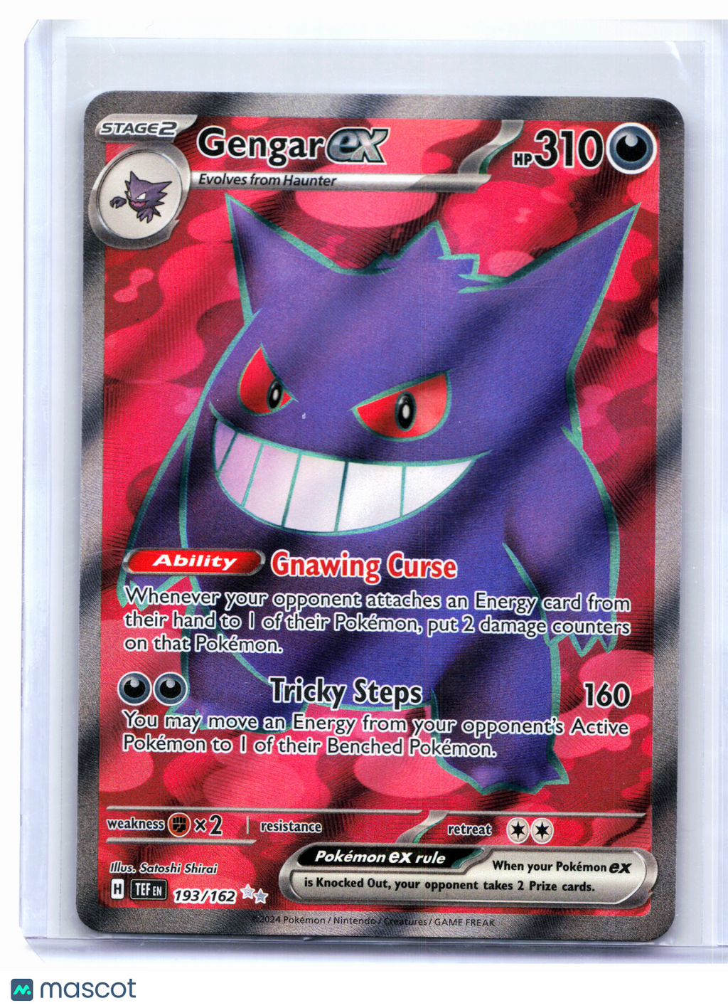 2024 Pokemon—Gengar ex #193/162 Temporal Forces—Ultra Rare Holo