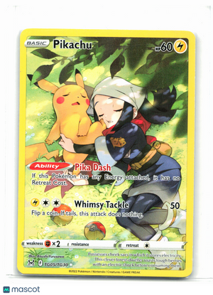 2022 Pokemon—Pikachu #TG05/TG30 Lost Origin Trainer Gallery—Ultra Rare Holo