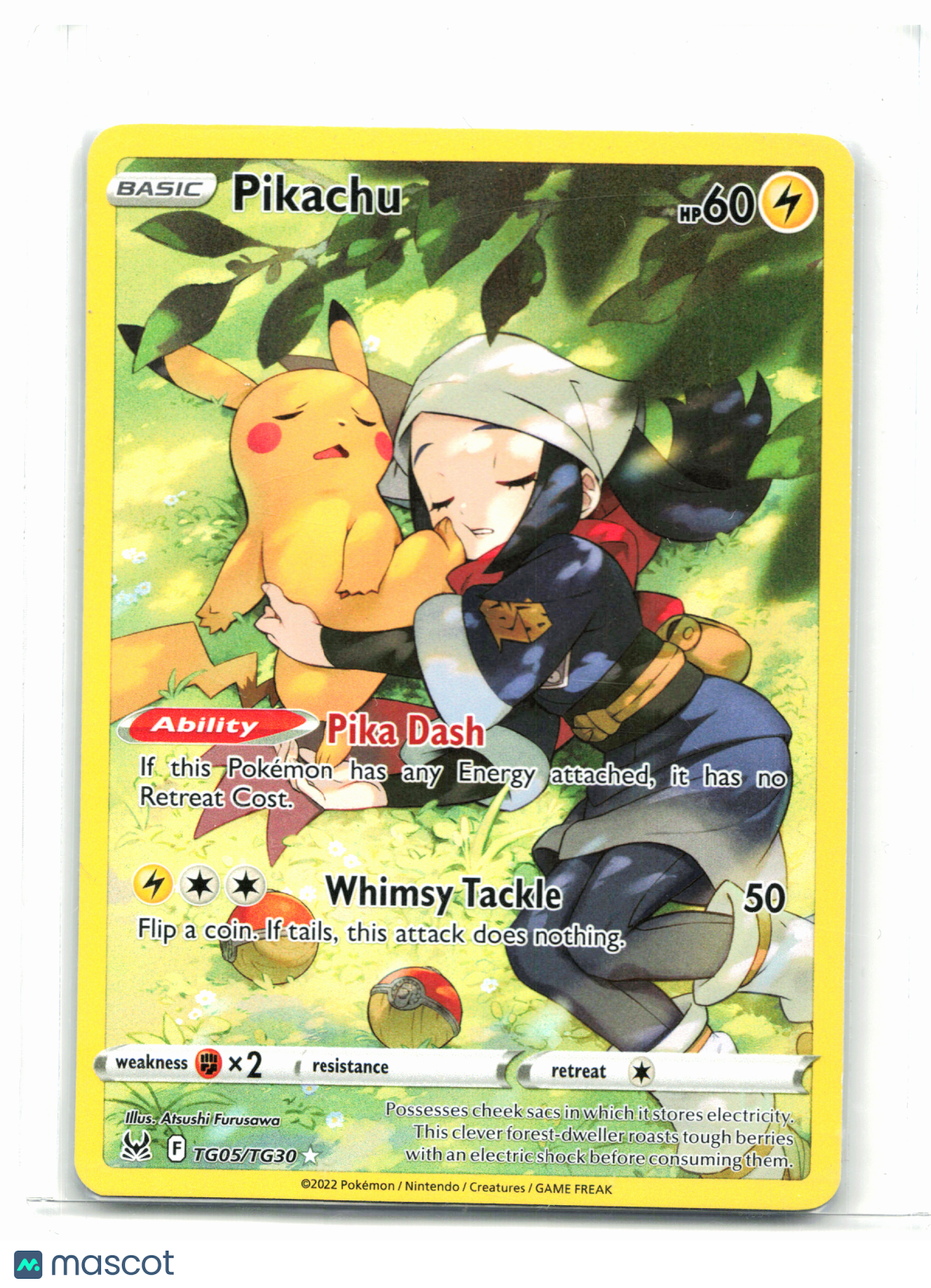 2022 Pokemon—Pikachu #TG05/TG30 Lost Origin Trainer Gallery—Ultra Rare Holo