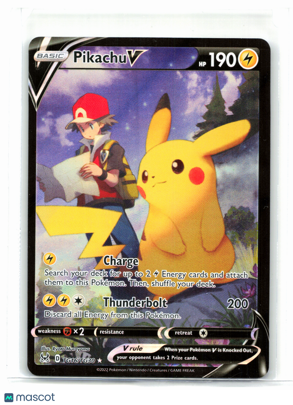 2022 Pokemon—Pikachu V #TG16/TG30 Lost Origin Trainer Gallery—Ultra Rare Holo