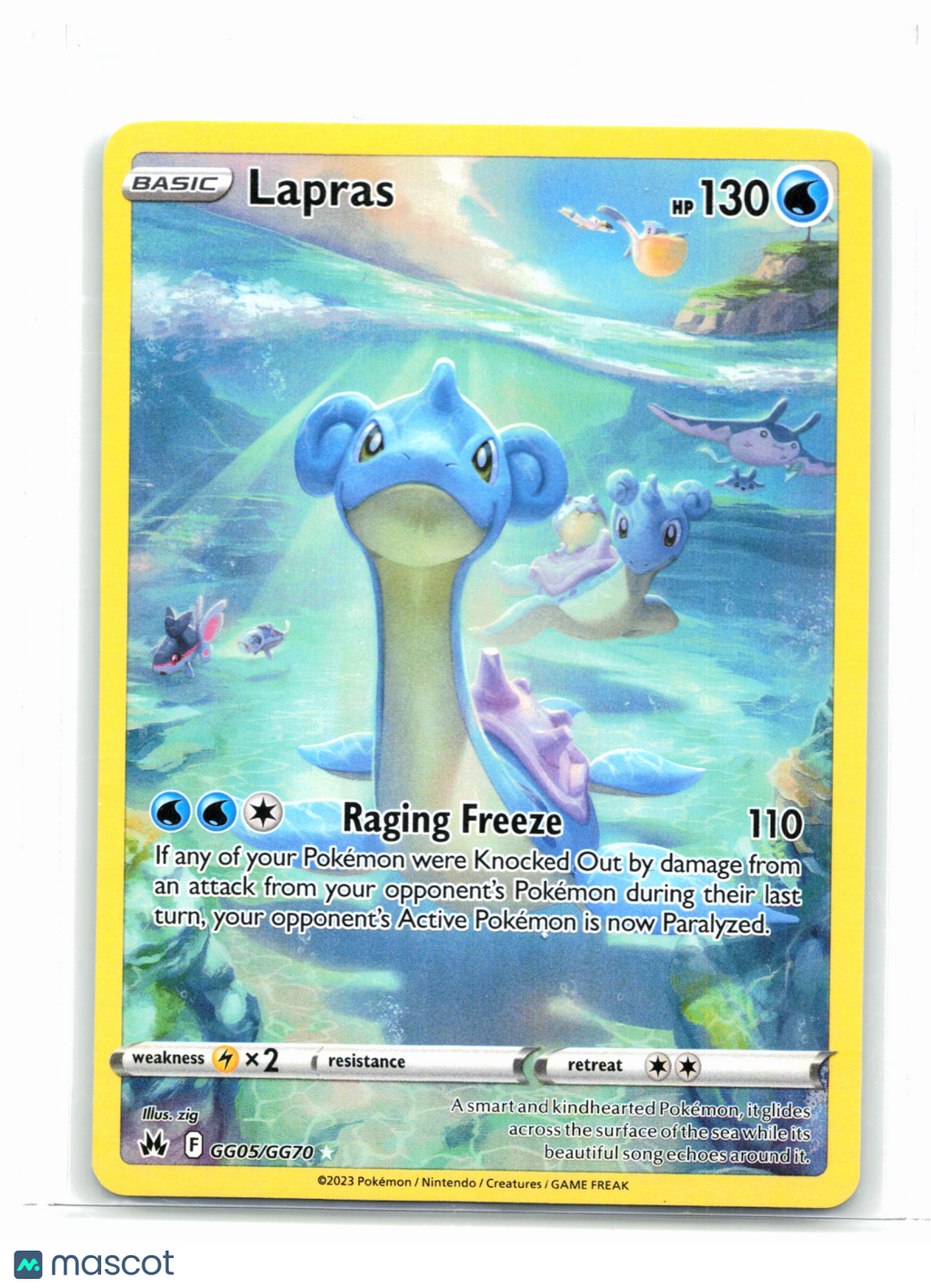 2023 Pokemon—Lapras #GG05/GG70 Crown Zenith: Galarian Gallery—Ultra Rare Holo