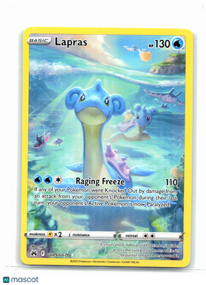 2023 Pokemon—Lapras #GG05/GG70 Crown Zenith: Galarian Gallery—Ultra Rare Holo