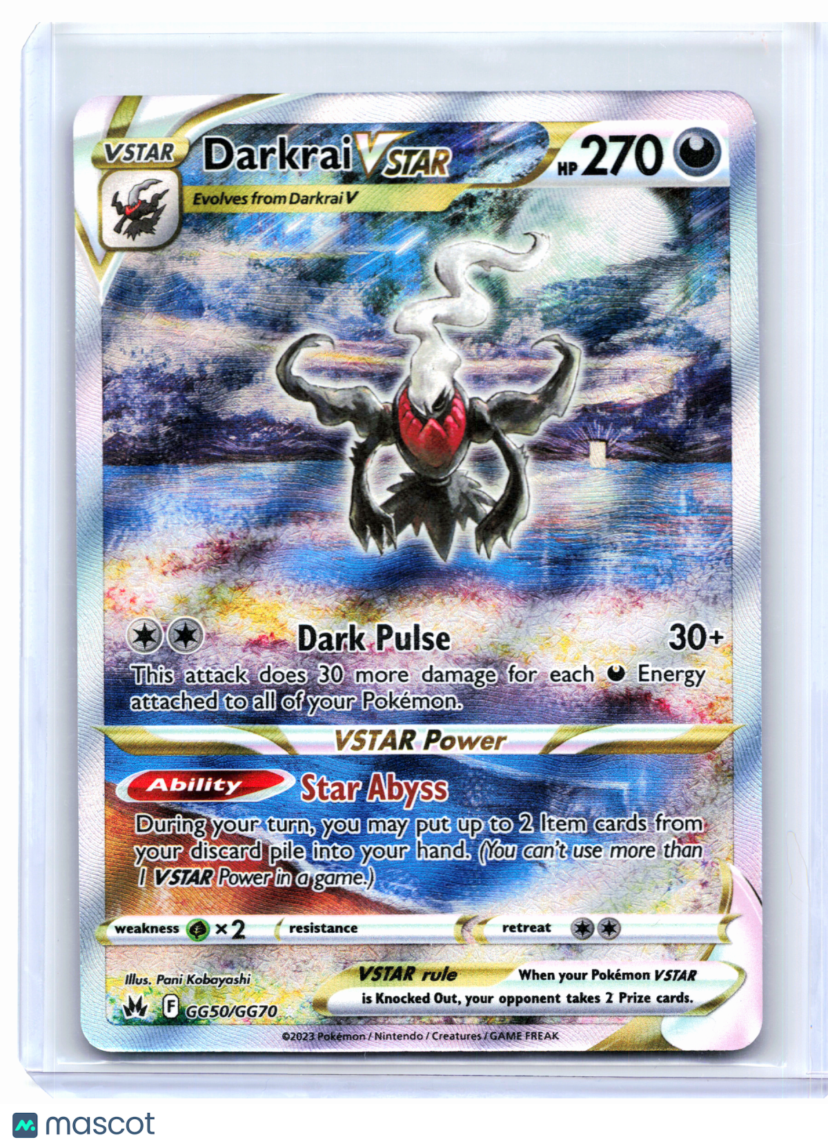 2023 Pokemon—Darkrai VSTAR #GG50/GG70 Crown Zenith: Galarian Gallery—UR Holo