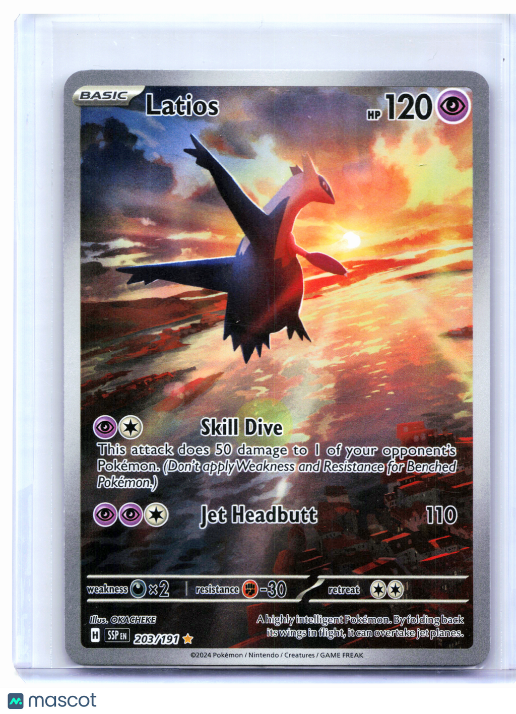 2024 Pokemon—Latios #203/191 Surging Sparks—Illustration Rare Holo