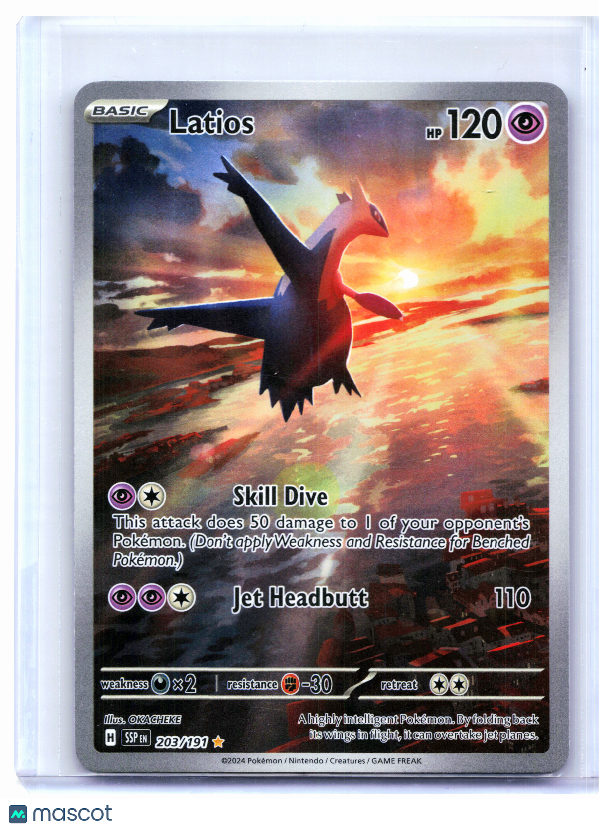2024 Pokemon—Latios #203/191 Surging Sparks—Illustration Rare Holo